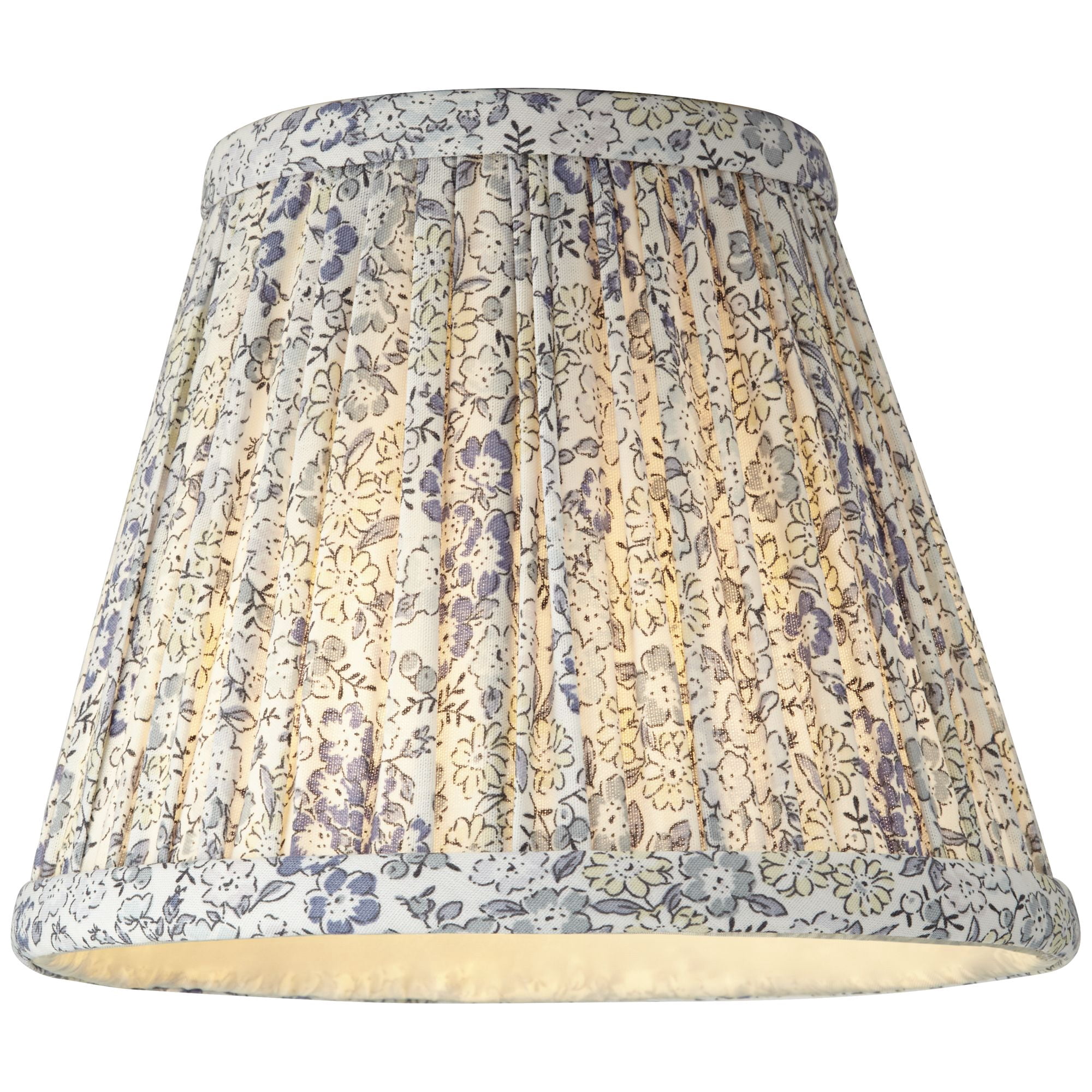 Springcrest Nelle 3 1/2" Top x 6" Bottom x 5" High x 5" Slant Print Lamp Shade Replacement Set of 4 Blue Violet Pleated Clip On Candelabra