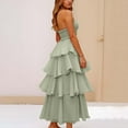 thumbnail image 5 of Women's Strapless Ruffle Tiered Maxi Dress Summer Elegant Bodycon Backless Flowy Gown Formal Evening Dress Casual Summer Dress Women Dressy Fall Dresses for Women Dresses for Women for Work Split, 5 of 5