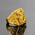 thumbnail image 4 of HOOUN Men's Dragon Head 23K 24K THAI BAHT YELLOW GOLD Plated RING, 4 of 5