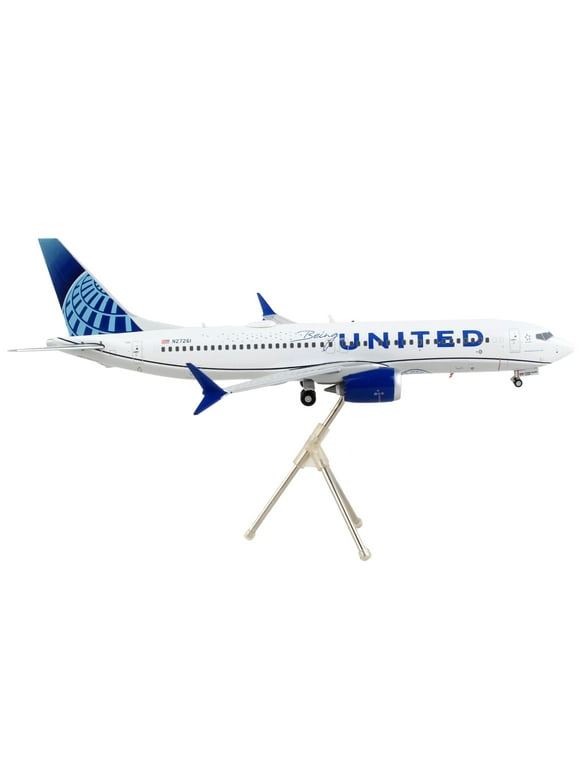 Boeing 737 MAX 8 Commercial Aircraft "United Airlines - United Together" White with Blue Tail "Gemini 200" Series 1/200 Diecast Model Airplane by Ge