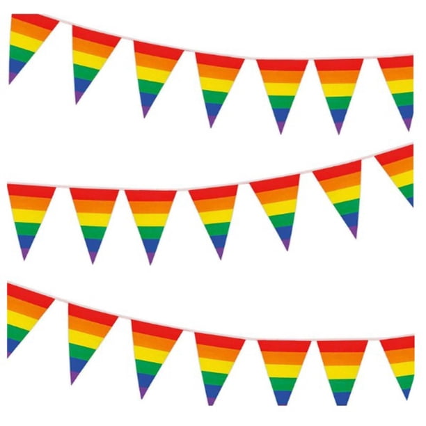 Banderas de banderines del orgullo arcoíris, banderines del orgullo gay para bares, fiestas al aire libre y decoraciones de jardín.