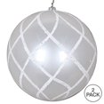 thumbnail image 2 of Vickerman MT198211D 6 in. White Candy Glitter Net Ornament - 2 per Bag, 2 of 3