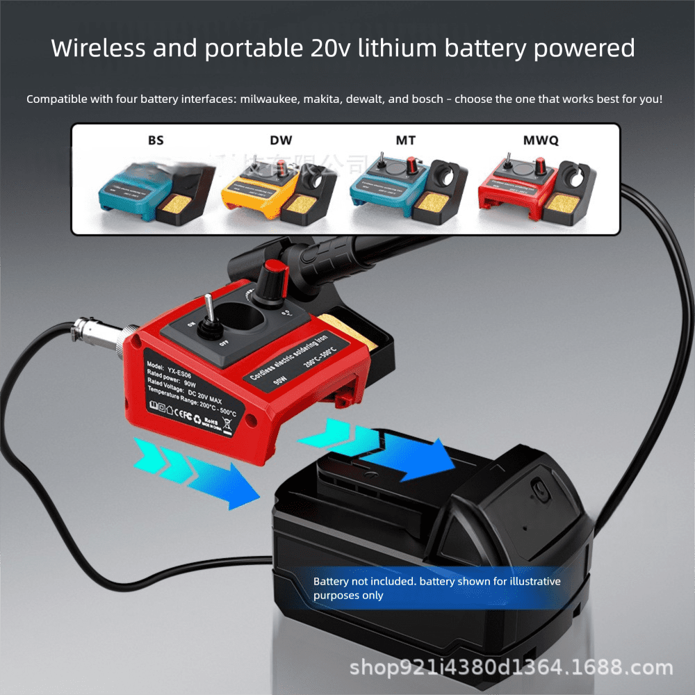 Cordless Soldering Iron for Mil*wau*kee 18V Battery,90W Portable Electric Soldering Station Adjustable Solder Iron Kit Tool for DIY,Appliance Repair,Wire Welding(NO Battery)