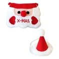 thumbnail image 2 of Babero navideño con gorro para mascotas, decoración navideña para perros y gatos pequeños, ideal para fiestas de invierno. ¡Un regalo fantástico! Acce sombrero de pelota rojo y blanco, 2 of 8