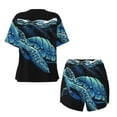 thumbnail image 5 of Picia Ocean Turtle Pajamas Sets for Women Soft Short-Sleeved Pjs with Lounge Shorts Two Piece Sleepwear-X-Large, 5 of 9