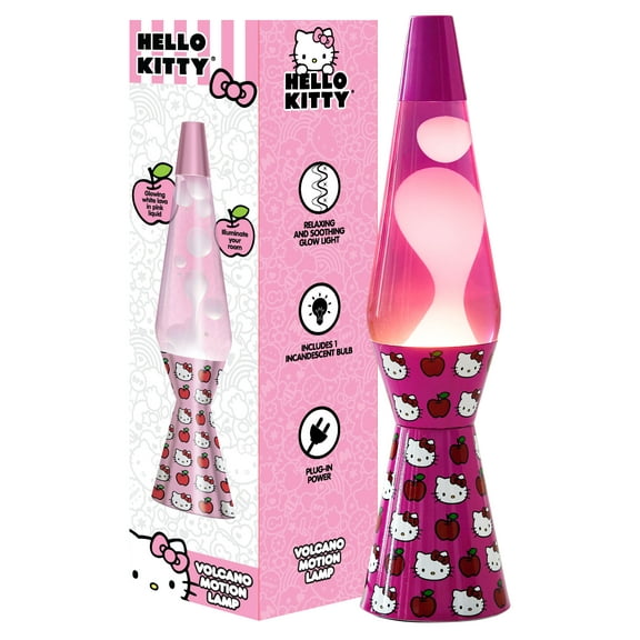 Hello Kitty 16" Lava Motion Volcano Lamp, Pink Wax in Pink Liquid