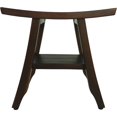 thumbnail image 1 of Douche en Teck Curviliniear Compacte / Banc Extérieur avec Étagère en Finition Marron, 1 of 1