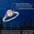 thumbnail image 2 of Gem Stone King 10K White Gold Peach Morganite and Pink Sapphire 3-Stone Ring for Women | 1.27 Cttw | Oval 8X6MM | Gemstone October Birthstone | Size 5, 2 of 6