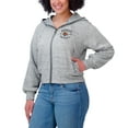 thumbnail image 4 of Women's WEAR by Erin Andrews  Heather Gray Cincinnati Bengals Speckled Fleece Cropped Full-Zip Hoodie, 4 of 5