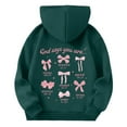 thumbnail image 5 of WOYY Girls Preppy Hoodies Cute Bow Graphic Loose Hooded Pullover Sweatshirts, Sizes 3-12, 5 of 5