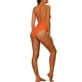 thumbnail image 3 of INSPIRE CHIC Women One Piece Lace Up Swimsuit, Tie Cross Back Tummy Control Backless Swimwear, 3 of 5