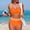 Orange, variant on High Waisted Bikini Sets Sporty Two Piece Swimsuits Cross Back Color Block Cheeky High Cut Bathing Suits