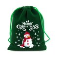 thumbnail image 1 of Bolsas de terciopelo de Feliz Navidad, bolsas de embalaje de joyería de Boutique con cordón verde, bolsas de regalo de dulces, Favor, 9x12, 13x18cm, 4 piezas por lote, 1 of 4