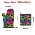 thumbnail image 3 of Oven Mitts and Pot Holders 4 Piece, Colorful Hawaiian Style High Heat Slip Resistant Oven Mitt and Trivets Set Kitchen Oven Glove Pot Holders for Cooking Baking Grilling, 3 of 7