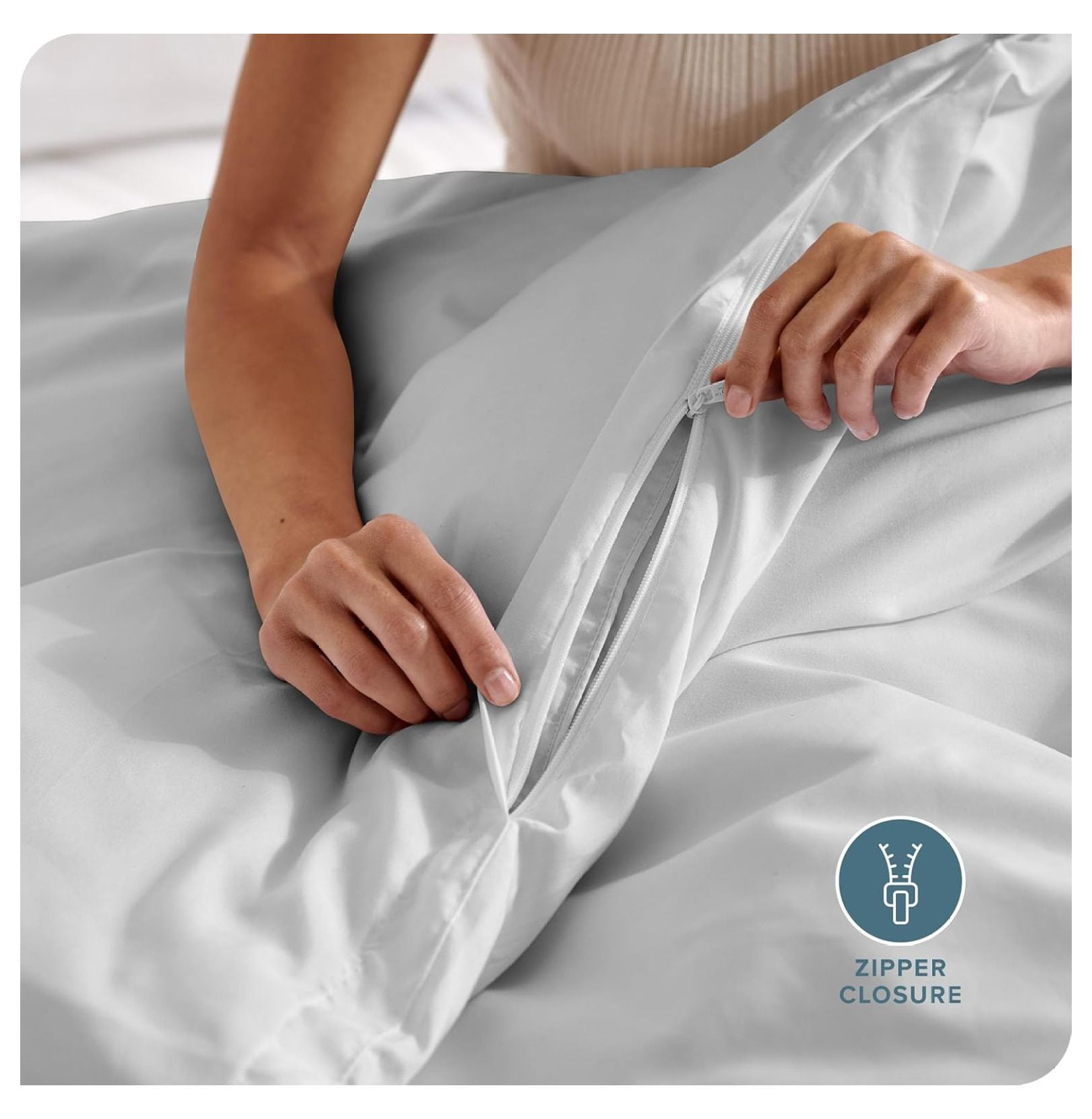 Bedding Duvet Cover Oversized Queen - Premium 1800 Super Soft Collection - Lightweight, Cooling - Soft Breathable Bedding Duvet Cover (Oversized Queen, Cloud Grey)