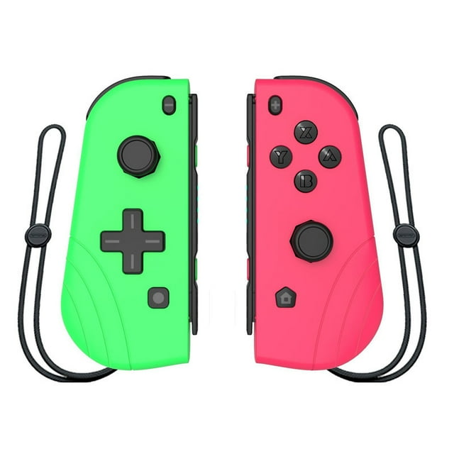 Manettes Switch, Remplacement pour Manettes Joy-Con avec Prise en Main, Double Choc, Réveil, Brancher et Jouer, Manette (G/D) Compatible pour Nintendo Switch/Switch Lite (Vert Poudre)