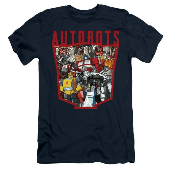 Transformers Autobot Collage S/S Adult 30/1 T-Shirt Navy