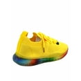 thumbnail image 2 of Gabby Rainbow Sole Knit Sock Stretch Elastic Mesh Slip On Fashion Sneaker (Yellow, 5), 2 of 2