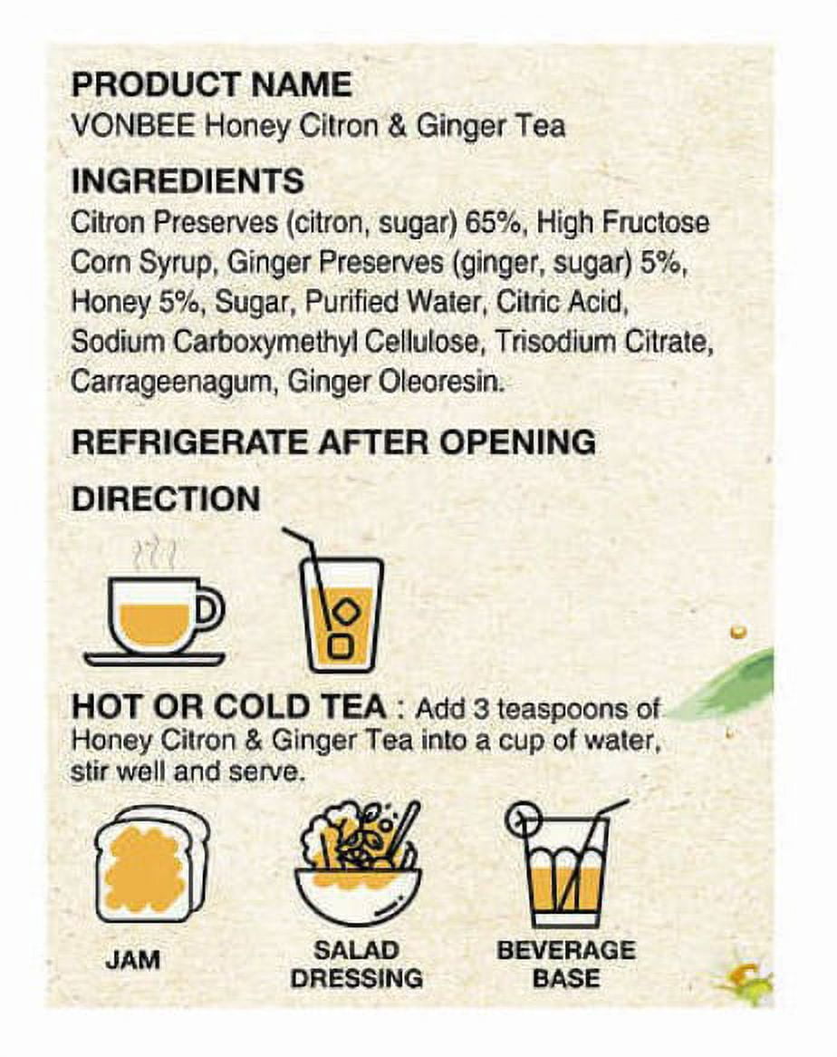 Vonbee Honey Citron & Ginger Tea 4.4 lb 2-pack