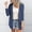 Dark Blue, variant on Women's Lightweight Cardigan Solid Color 3/4 Sleeve Plus Size Tops Open Front Button Loose Short Cardigans Outerwear