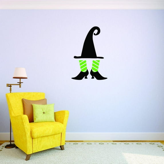 Custom Decals Witch Hat And Shoes Wall Art Size: 14 X 28 Inches Color: Multi