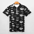 thumbnail image 3 of White Dog Paw Retro Style Men Zipper T-shirt Summer Casual Short Sleeve T-shirt Top, 3 of 7