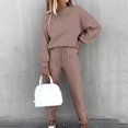 thumbnail image 2 of SURJDE Womens Sets 2 Piece Outfits Comfy Travel Lounge Set Long Sleeve Crewneck Sweatsuits Casual Drawstring Sweatpants, 2 of 7
