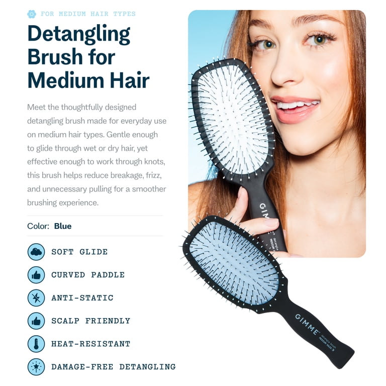 Beauty Detangling Brush, Curved Paddle with Ball-Tipped Bristles photo 2