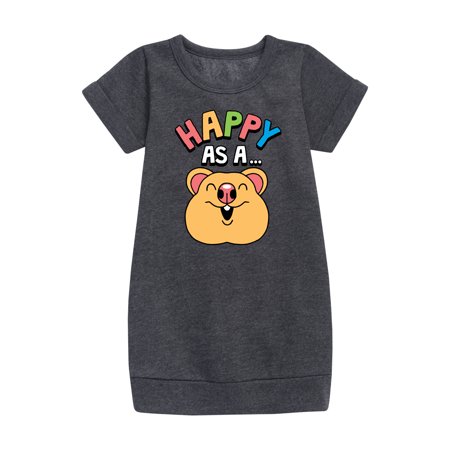 

Instant Message - Happy As A Quokka - Toddler & Youth Girls Fleece Dress