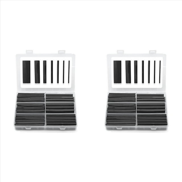 Kit de Tubos TermorretráCtiles con Revestimiento Adhesivo de RelacióN 3:1, Envoltura TermorretráCtil de Marino Tubos TermorretráCtiles Industriales - Negro 360 PCS