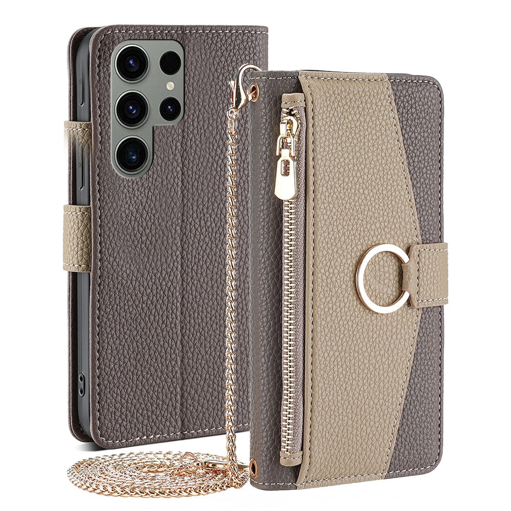 TECH CIRCLE For Samsung Galaxy S20 Wallet Case,PU Leather Flip Folio Stand Card Holder Zipper Ring Magnetic Protective Phone Case with Lanyard Strap Women Case for Galaxy S20 5G 6.2" 2020,Gray