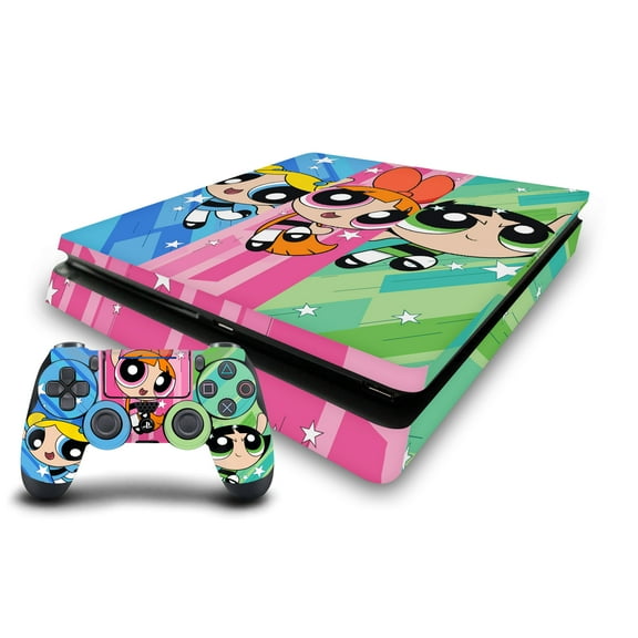 Head Case Designs Officially Licensed The Powerpuff Girls Graphics Group Oversized Vinyl Sticker Skin Decal Cover Compatible with Sony PS4 Slim Console & Controller
