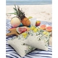 thumbnail image 3 of Pack of 2 Outdoor Pillow Covers, Watercolor Eucalyptus Leaves Lemon Sage Green Linen Pattern Waterproof Square Throw Pillowcase Cushion Decorative Pillow Covers for Couch Patio Tent, 18x18 in, 3 of 6