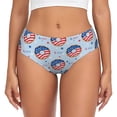 thumbnail image 1 of Balery Donut with the USA Fag Ropa Interior de Algodón para Mujer con Dibujo – Braguitas Cómodas y Elásticas, Estilo Clásico-Large, 1 of 6