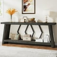 thumbnail image 3 of Tribesigns 70.86-Inch Long Sofa Table, 2-Tier Narrow Console Table with Storage, Wood Foyer Entryway Couch Table for Hallway, Entrance, Dark Gray, 3 of 5
