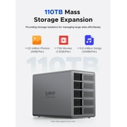 ORICO 4 Bay SATA Hard Drive Docking Station for 3.5 HDD/SSD Hard Drive Enclosure USB3.0 5Gbps DAS PRO 150W Power Build-in Cooling Fan for Business User Aluminum (9848RU3)
