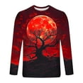 thumbnail image 5 of Blusas y camisas de manga larga con cuello redondo para hombre, estilo casual, cuello redondo, manga larga, camiseta estampada de Halloween, blusas, blusas de poliéster para hombre., 5 of 5