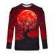 thumbnail image 5 of Blusas y camisas de manga larga con cuello redondo para hombre, estilo casual, cuello redondo, manga larga, camiseta estampada de Halloween, blusas, blusas de poliéster para hombre., 5 of 5