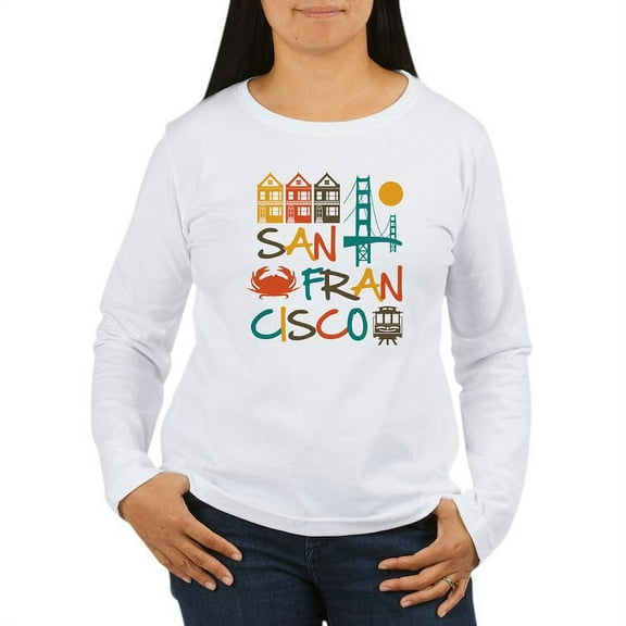 CafePress - San Francisco Long Sleeve T Shirt - Women's Long Sleeve Graphic Casual T-Shirt