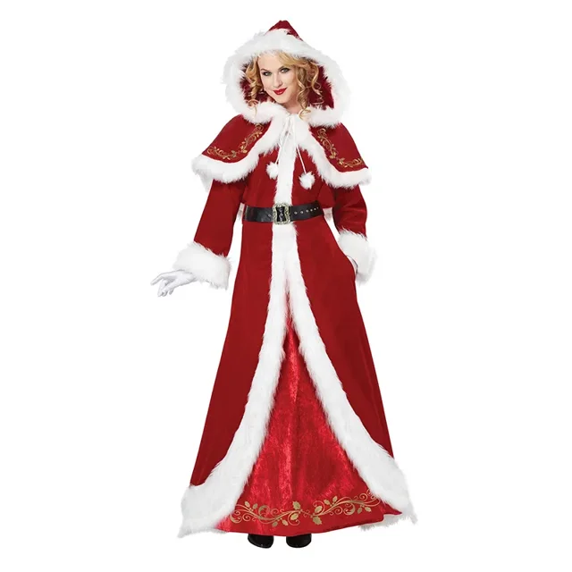 Disfraz de Papá Noel de piel verde para año nuevo, traje de Papá Noel, ropa familiar divertida, traje de Navidad, conjunto de fiesta de Carnaval de Año Nuevo