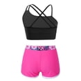 thumbnail image 2 of Nyeemya Kids Girls 2 Piece Gymnastics Dance Sport Outfits Crop Top with Shorts Active Set Athletic Gardenia Rose 8, 2 of 5