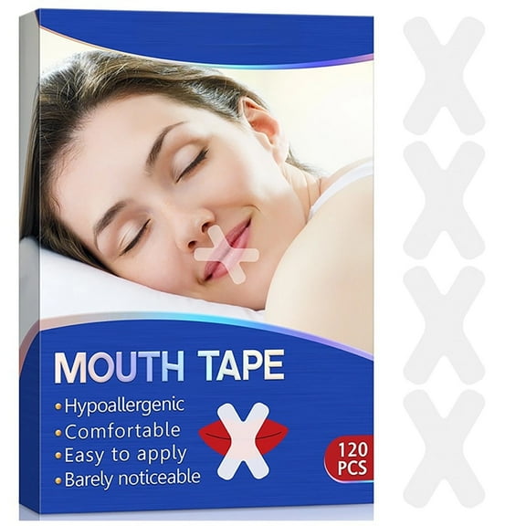 LDNIO Mouth Tape for Sleeping (120 Pcs) - Hypoallergic Strips for Sensitive Skin, Gentle Mouth Tape with Hole,  Medical Grade Adhesive Tape