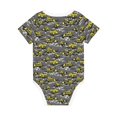 thumbnail image 2 of Daiia Modern Yellow Excavator Printed Unisex-Baby Short Sleeve Onesies Bodysuits Baby Climbing Clothes Soft and Comfortable Romper with Expandable Shoulder Design-9M, 2 of 8