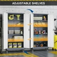 thumbnail image 6 of Fesbos Metal Storage Cabinet, 73" H Tall Steel Tool Cabinets with Wheels Lockable Doors and Adjustable Shelve, White Gray Garage Cabinet for Home,Kitchen, School, Office, 6 of 8