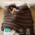 thumbnail image 5 of Sasttie Queen Comforter Set Dark Brown, 3 Piece Solid Bedding for All Seasons, Soft and Breathable Down Alternative Bed Set with 2 Pillowshams, 5 of 9