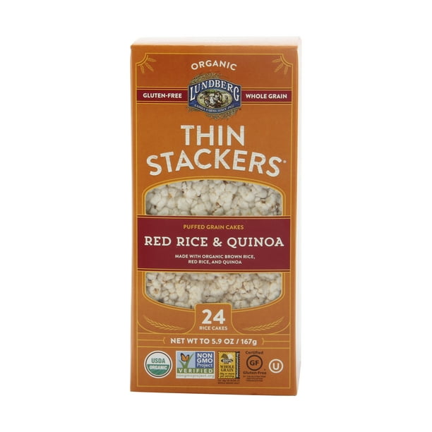 Lundberg Family Farms Organic Thin Stackers Grain Cakes, Red Rice and