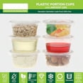 thumbnail image 2 of Plastic Portion Cups with Lids [2 Ounce, 100 Sets] Disposable Plastic Cups for Meal Prep, Salad Dressing, Jellos Shot Cups, Souffle Cups, Condiment and Dipping Sauce Cups, 2 of 5