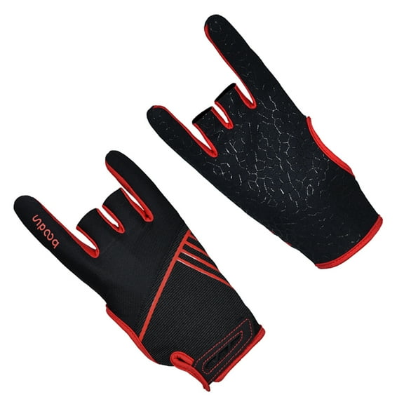 BESTONZON 1 Pair Professional Anti-slip Red Bowling Gloves Wrist Support for Adults in Sports
