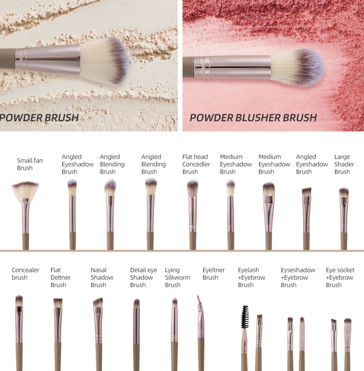 ROHAJSHOP Makeup Brush Set 67 Pcs, Foundation Powder Concealers Eye Shadows Blush Makeup Brushes ,puffs, sponges and Travel bag