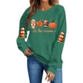 thumbnail image 3 of Aboser Halloween Pumpkin Sweatshirt Women Graphic Long Sleeve Shirts Cozy Crewneck Pullover Sweatshirts Spooky Party Outfits, 3 of 6